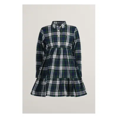 ŠATY GANT CHECKED FLANNEL BD SHIRT DRESS NAVY