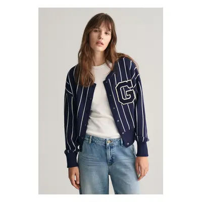 KARDIGAN GANT GANT VARSITY KNITTED BOMBER CLASSIC BLUE