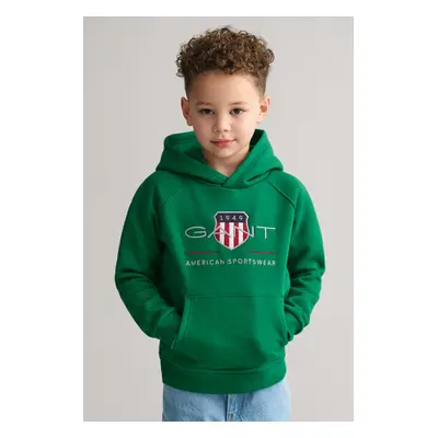 MIKINA GANT ARCHIVE SHIELD RAGLAN HOODIE WILD GREEN