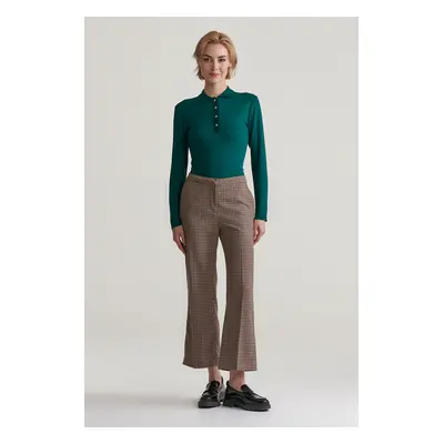 KALHOTY GANT CROPPED SLACKS DARK KHAKI