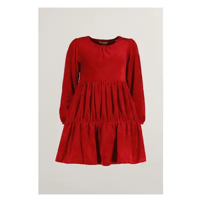 ŠATY GANT VELOUR TIERED DRESS RUBY RED