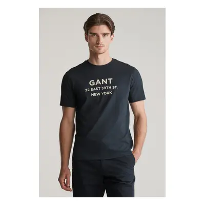 TRIČKO GANT GRAPHIC PRINTED TSHIRT BLACK