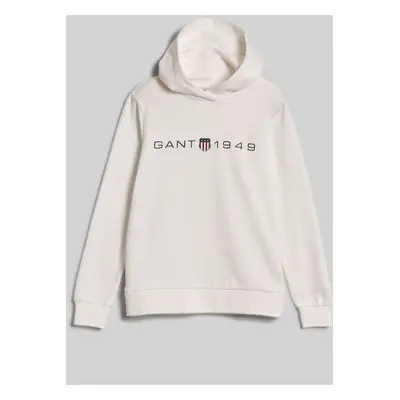 MIKINA GANT REG PRINTED GRAPHIC HOODIE EGGSHELL