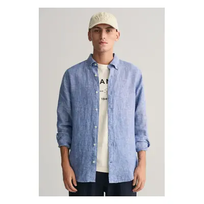 KOŠILE GANT SLIM LINEN SHIRT RICH BLUE