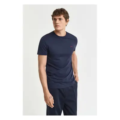 TRIČKO GANT CONTRAST LOGO SS T-SHIRT EVENING BLUE