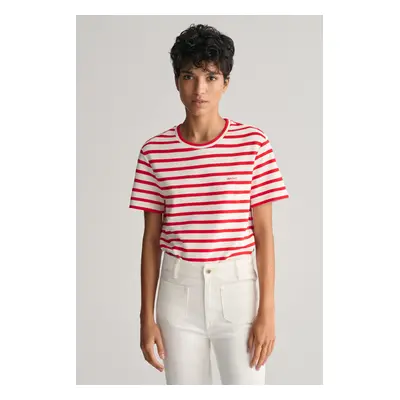 TRIČKO GANT STRIPED SS T-SHIRT BRIGHT RED