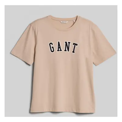 TRIČKO GANT REL LOGO C-NECK T-SHIRT SOFT OAT