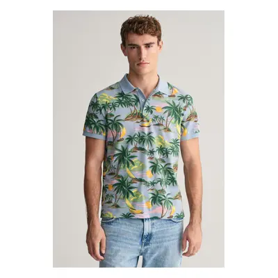 POLOKOŠILE GANT HAWAII PRINT SS POLO DOVE BLUE