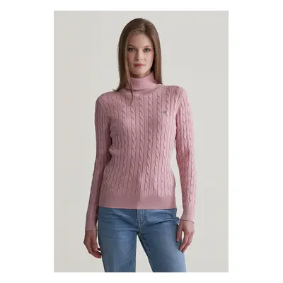 ROLÁK GANT STRETCH COTTON CABLE TURTLENECK DUSTY PINK