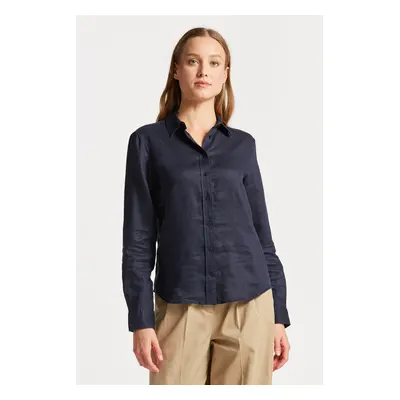 KOŠILE GANT REG LINEN CHAMBRAY SHIRT EVENING BLUE