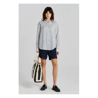 KOŠILE GANT REL STRIPED LINEN SHIRT EVENING BLUE