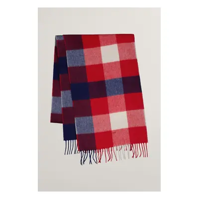 ŠÁLA GANT CHECK MERINO WOOL SCARF RUBY RED