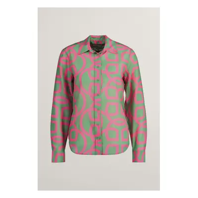 KOŠILE GANT REG MONOGRAM PRINT CTN SILK SHIRT PERKY PINK