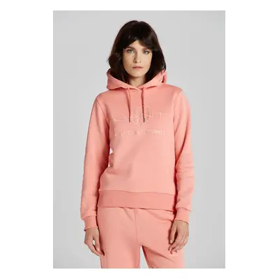 MIKINA GANT REG TONAL SHIELD HOODIE PEACHY PINK