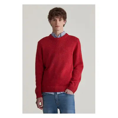 SVETR GANT NEPS WOOL C-NECK BRIGHT RED