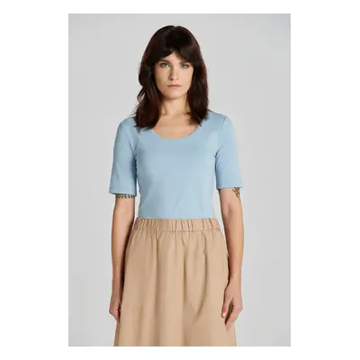 TRIČKO GANT SLIM COT/ELA SS SCOOP NECK TOP DOVE BLUE