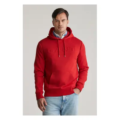 MIKINA GANT EMBOSSED HOODIE RUBY RED