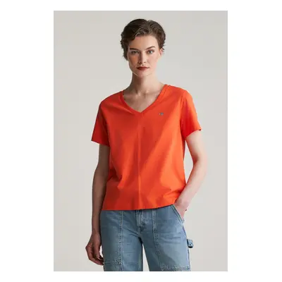 TRIČKO GANT REG SHIELD SS V-NECK T-SHIRT ORANGE RED