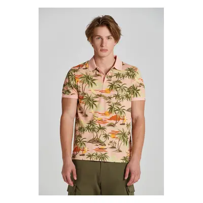 POLOKOŠILE GANT HAWAII PRINT SS POLO PEACHY PINK