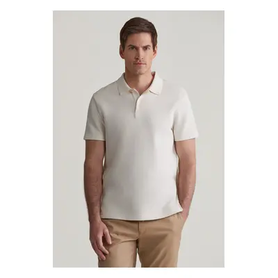 POLOKOŠILE GANT WAFFLE TEXTURED SS POLO CREAM