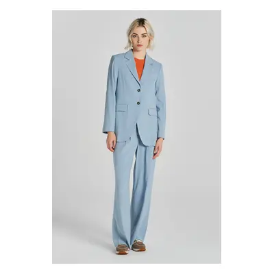 SAKO GANT REG STRETCH LINEN BLAZER DOVE BLUE