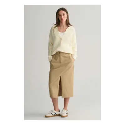 SUKNĚ GANT CHINO SLIT SKIRT DARK KHAKI