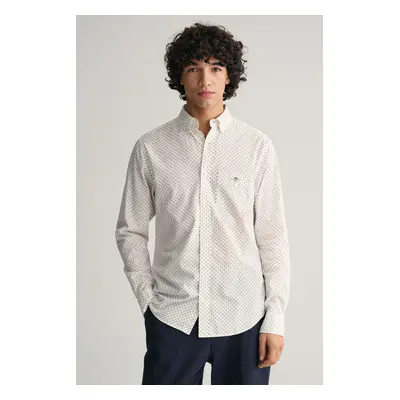 KOŠILE GANT REG MICRO PRINT SHIRT EGGSHELL