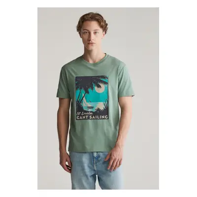 TRIČKO GANT PLACED GRAPHIC TSHIRT KALAMATA GREEN