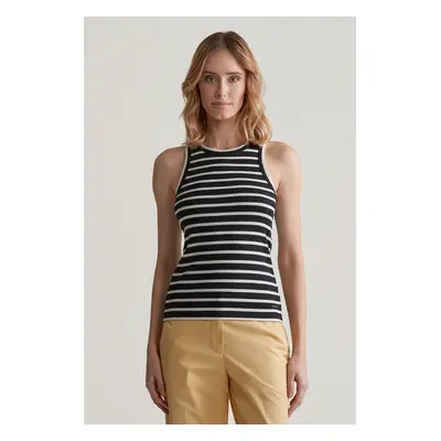 TRIČKO GANT STRIPED TANK TOP BLACK