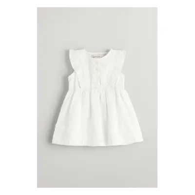 ŠATY GANT BRODERIE ANGLAISE FRILL DRESS WHITE