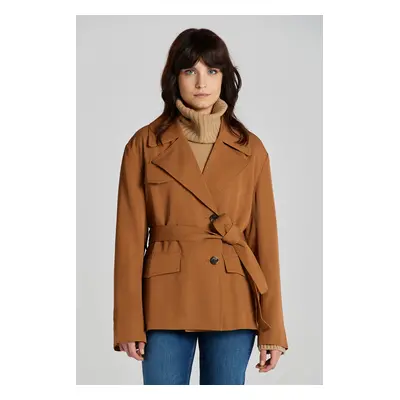 BUNDA GANT FLUID BELTED JACKET ROASTED WALNUT