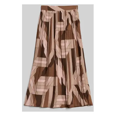 SUKNĚ GANT REG LETTERS PRINT PLEATED SKIRT ROASTED WALNUT