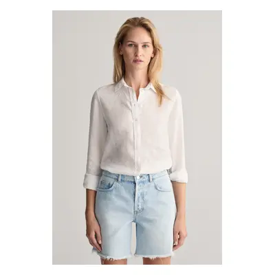 KOŠILE GANT REG LINEN CHAMBRAY SHIRT WHITE