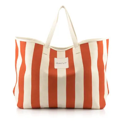 TAŠKA GANT STRIPED CANVAS BEACH BAG PUMPKIN ORANGE