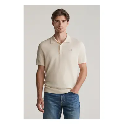 SVETR GANT MICRO TEXTURED COTTON SS POLO CREAM