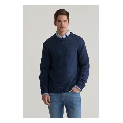 SVETR GANT NEPS WOOL C-NECK EVENING BLUE