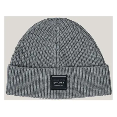 ČEPICE GANT COTTON RIBBED BEANIE GREY MELANGE