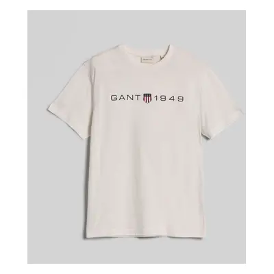 TRIČKO GANT PRINTED GRAPHIC SS T-SHIRT EGGSHELL