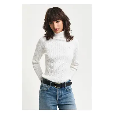 ROLÁK GANT STRETCH COTTON CABLE TURTLENECK EGGSHELL