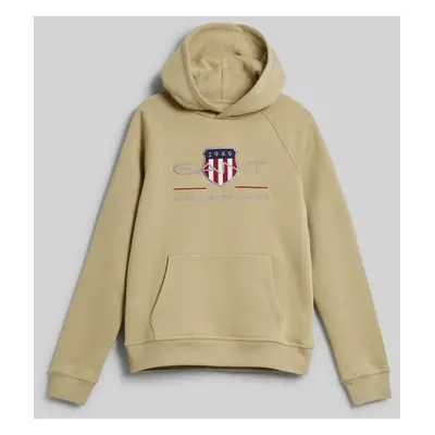 MIKINA GANT ARCHIVE SHIELD HOODIE BEIGE GREEN