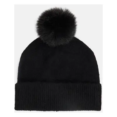 ČEPICE GANT ALPACA BLEND POM POM BEANIE BLACK