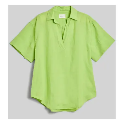 KOŠILE GANT REL LINEN POPOVER SS SHIRT MATCHA GREEN