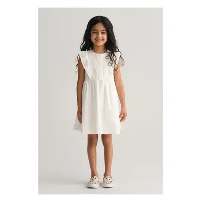 ŠATY GANT BRODERIE ANGLAISE FRILL DRESS WHITE