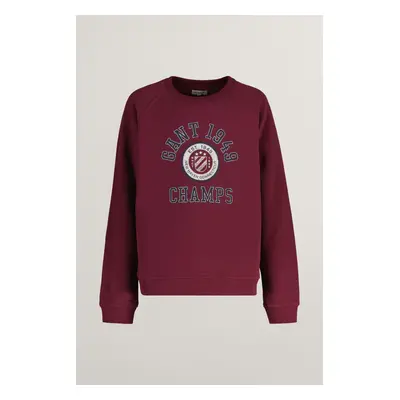 MIKINA GANT GANT RAGLAN C-NECK WINE RED