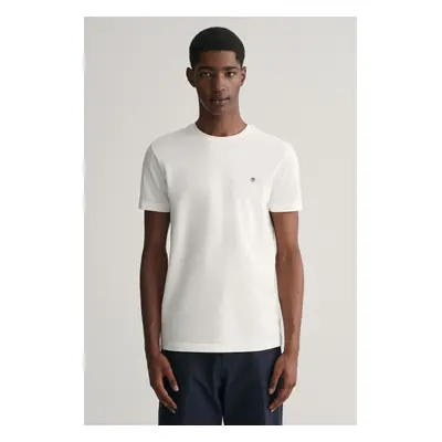 TRIČKO GANT SLIM PIQUE SS T-SHIRT EGGSHELL