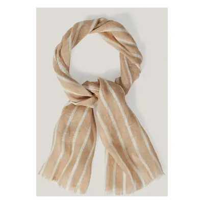 ŠÁTEK GANT STRIPED LINEN LIGHTWEIGHT SCARF DRY SAND