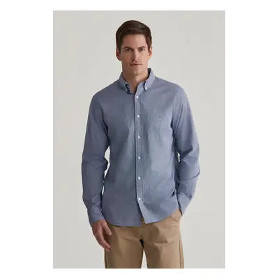 KOŠILE GANT REG POPLIN MICRO GINGHAM SHIRT COLLEGE BLUE