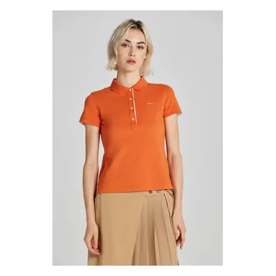 POLOKOŠILE GANT CONTRAST COLLAR SS PIQUE POLO PUMPKIN ORANGE