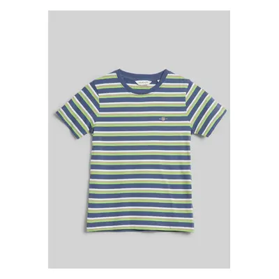 TRIČKO GANT STRIPED SHIELD T-SHIRT WASHED BLUE