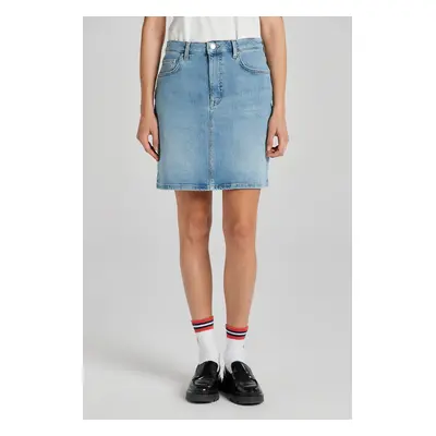 SUKNĚ GANT REG DENIM SKIRT SEMI LIGHT BLUE WORN IN